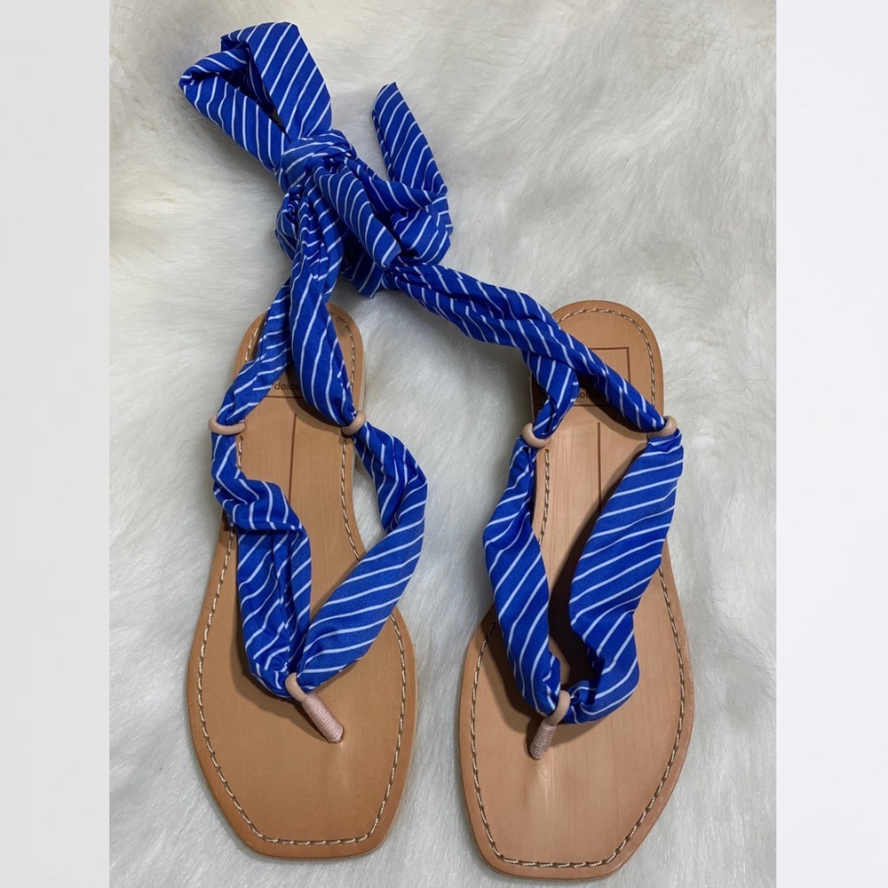 Dolce Vita Henlee (Blue) Ribbon Bandanna Tie Ankle Sandals - Picture 6 of 8